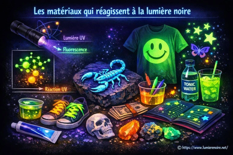 Les matériaux et objets courants qui réagissent à la lumière noire : explications et exemples