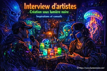 Interview d'artistes spécialisés dans la création sous lumière noire : inspirations et conseils