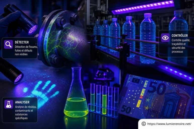 Applications industrielles de la lumière noire : comment détecter, contrôler et analyser efficacement