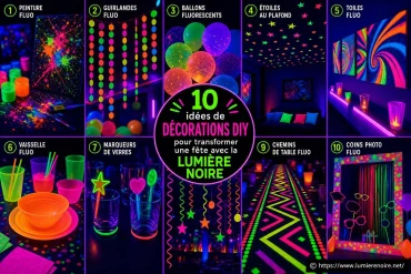 10 idées de décorations DIY pour transformer une fête avec la lumière noire