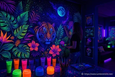 L’art mural sous lumière noire : techniques, inspirations et réalisations incontournables