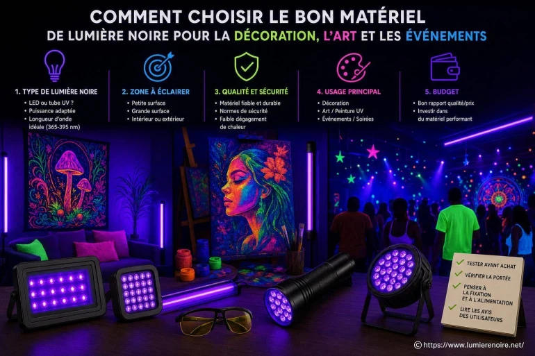 Comment choisir le bon matériel de lumière noire pour la décoration, l’art et les événements ?