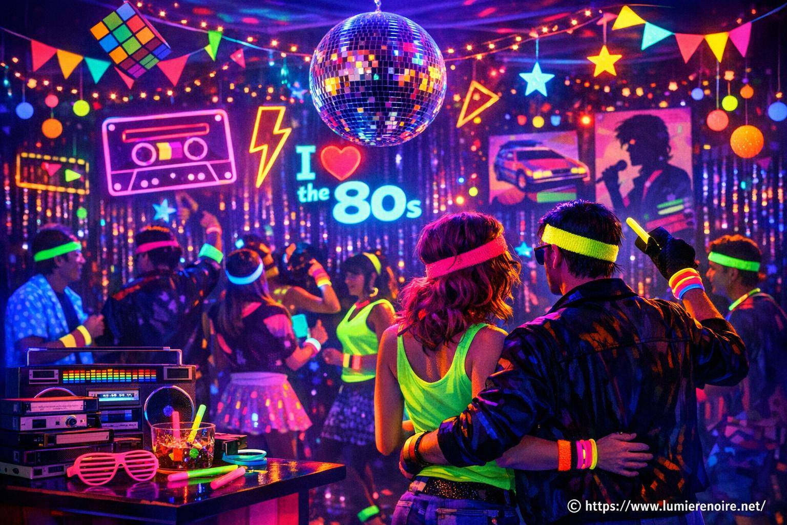 Soirée fluo années 80 : idées déco et astuces pour une ambiance rétro lumineuse