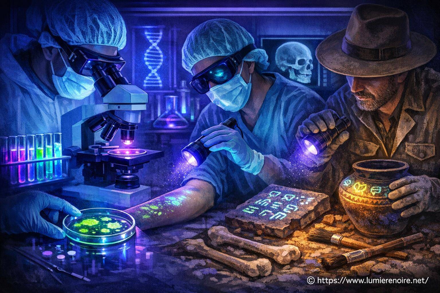 Le rôle de la lumière noire dans la recherche scientifique en laboratoire, médecine et archéologie