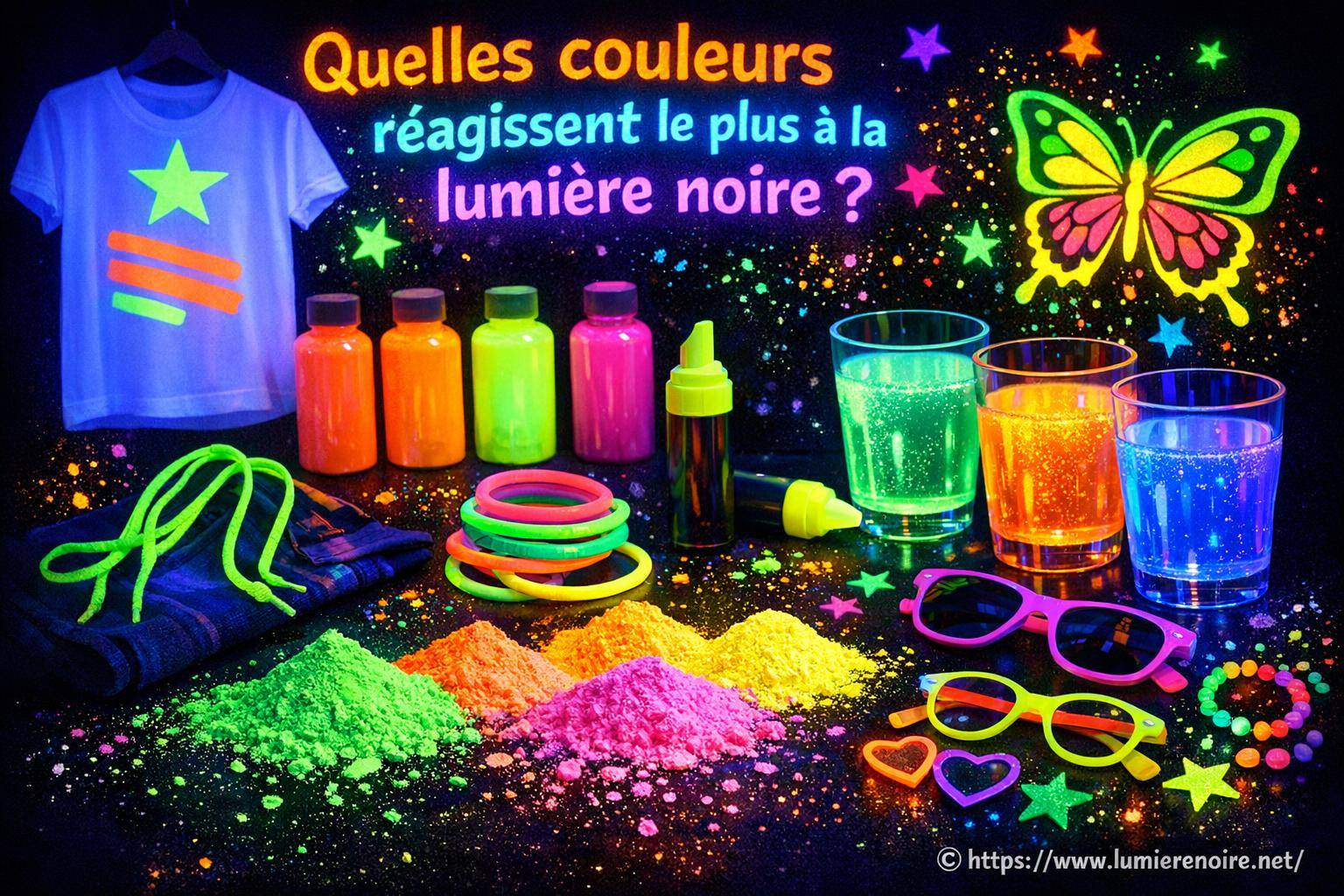 Quelles couleurs réagissent le plus à la lumière noire ?