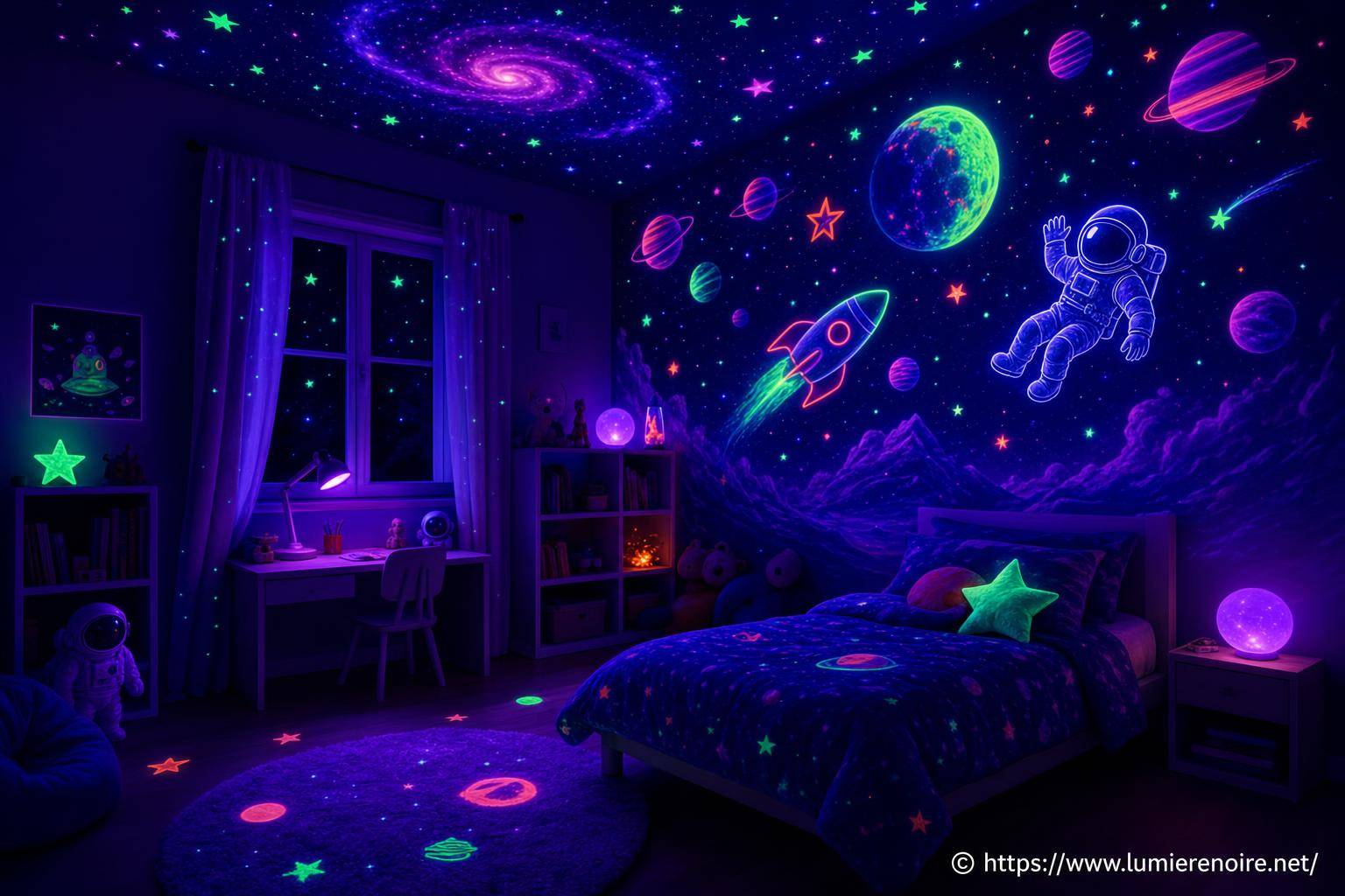 Créer une ambiance magique dans une chambre d’enfant grâce à la lumière noire