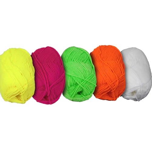 UV FLOOR - Lot De 5 Pelotes De Fils Fluo - 5 couleurs - Spéc