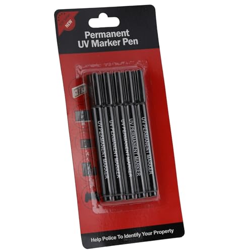 kenable Marqueur de Sécurité UV Permanent Invisible - Stylo Anti-Vol Lumière Ultraviolette pour Identification des Biens - Lot de 5