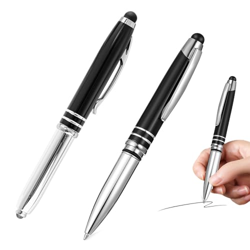 Stylo Lumineux 3 en 1 Métallique avec Pointe Tactile Lot 2 S