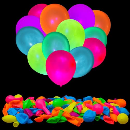 Lot de 100 ballons fluorescents fluorescents réactifs à la l
