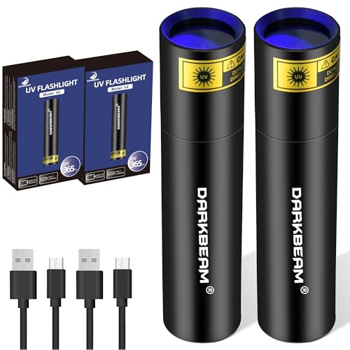 DARKBEAM Lampe Torche UV 365nm Lumière Noire, Mini Lampes, V
