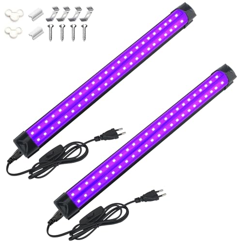 BOSITE 2 Pièces 10W Lumière Noire Portable,Barre de Lumières