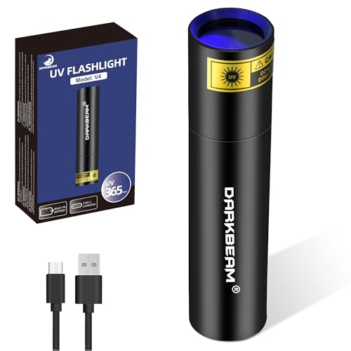 DARKBEAM Lampe Torche UV 365nm Lumière Noire, Mini Lampes de