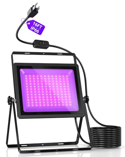 AIRAS Projecteur LED noir 150 W, lumière UV 395 nm étanche I