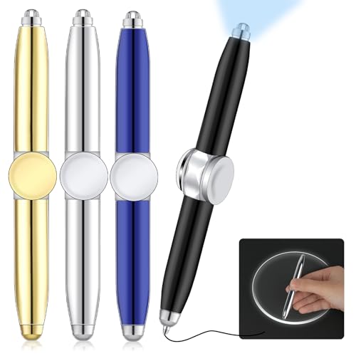 AUAUY Spinner Stylo avec Lumière LED, 4PCS Stylo Fidget Styl