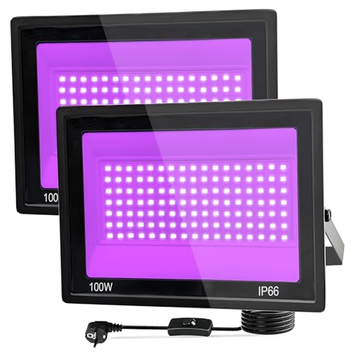 Yuaiosn 2 Pièces 100W Lumiere Noire LED, Projecteur Lumière 