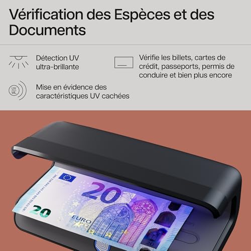 Safescan 55 LED Détecteur de Faux Billets UV Ultra-Lumineux