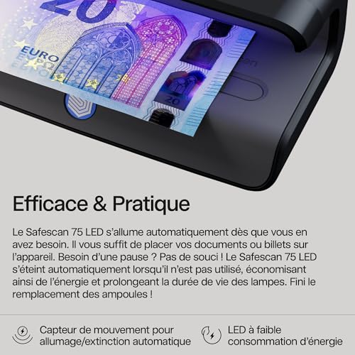Safescan 55 LED Détecteur de Faux Billets UV Ultra-Lumineux 