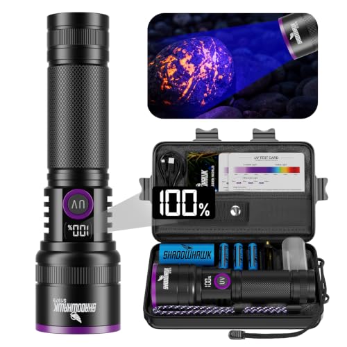 Shadowhawk 365nm Lampe Torche UV, 30W Lumiere Noire Avec Len