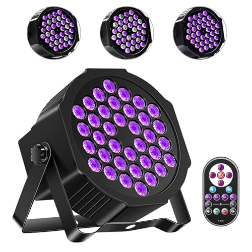 72W Lumière Noire UV, 36 LED UV Par Lumière de Scène avec Té