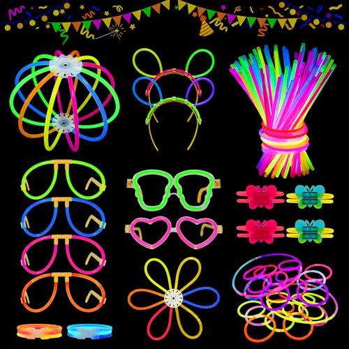 MOSSNDAR Bracelet Fluorescent Lumineux,232pcs Bâtons Lumineu