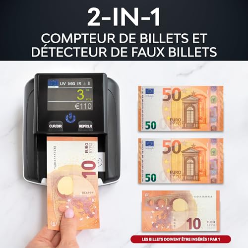 Detecteur Faux Billet - Détecteur UV/MG/IR pour Faux Billets