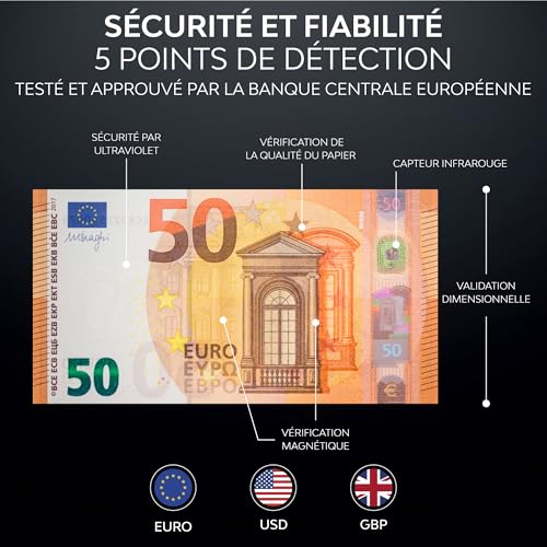 Detecteur Faux Billet - Détecteur UV/MG/IR pour Faux Billets