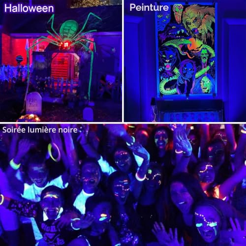MEEKBOS Projecteur LED UV 300W, Lumière Noire 395 nm, IP65 É