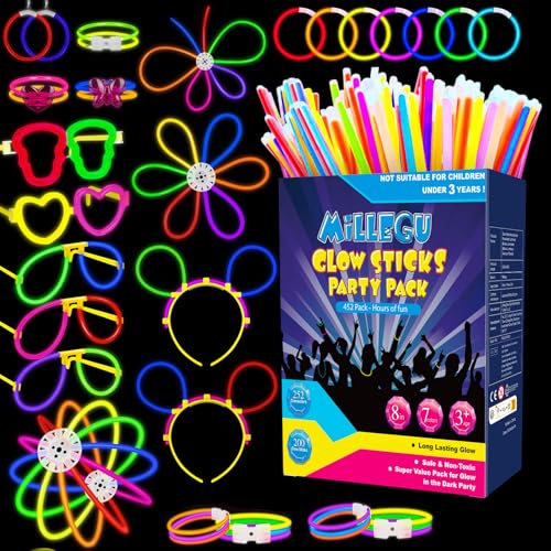 Millegu Bracelets Fluorescents Lumineux, 452 Party Pack 200 