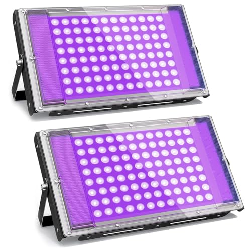 GKT 2pcs 100W Projecteur Lumiere Noire, Lumiere UV, Etanche 