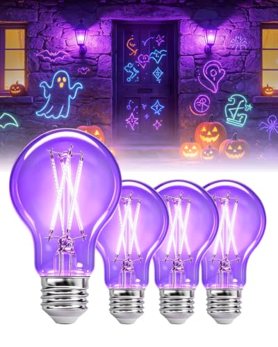 395nm Ampoule Lumiere Noire E27, A19 6W Ampoule UV pour Hall