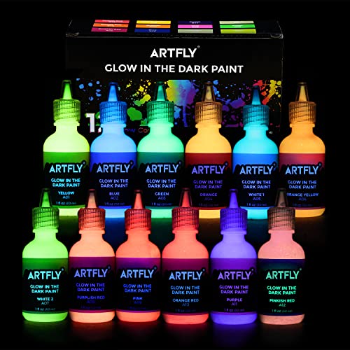 ARTFLY Peinture Fluorescente Kit Acrylique Luisant Dans Le N
