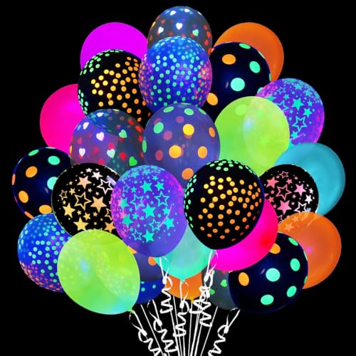 Ballon Fluorescent, 50 Pièces Ballons Néon, Ballon Fluo en L