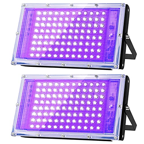 Glostars 100W Lumière Noire LED, Projecteur UV Puissante, IP