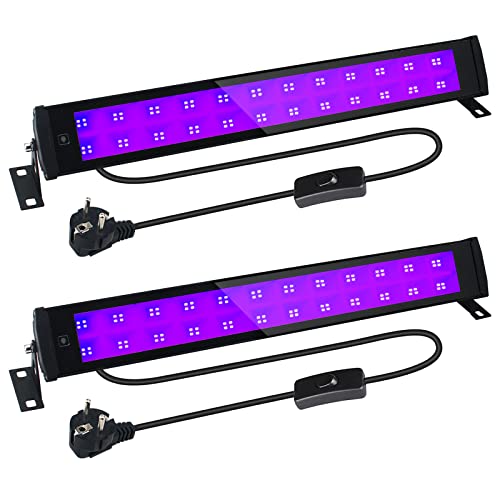 2 Pièces LED UV Lumière,50W lumière Noire de Barre UV Éclair