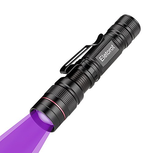 Eletorot Torche UV LED Noir Lumière Lampe torche ultraviolet