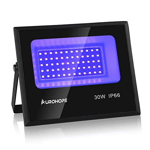 AUROHOPE Lumiere Noire LED 30W, Projecteur UV, 385nm Lampe U