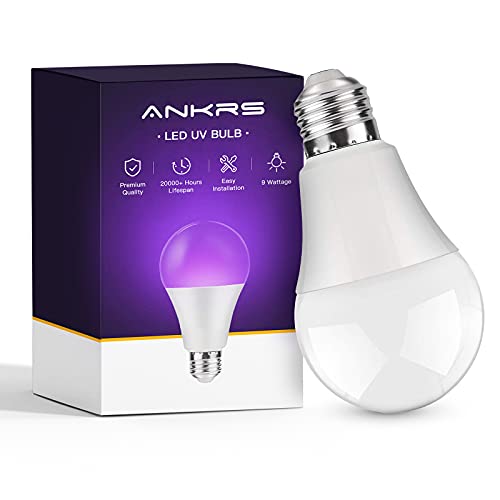 Ankrs Ampoule UV E27, 100-240V Lumière Noire LED, Lampe de U