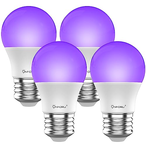 Onforu Lot de 4 Ampoule LED UV, E27 Ampoules Lumière Noire L