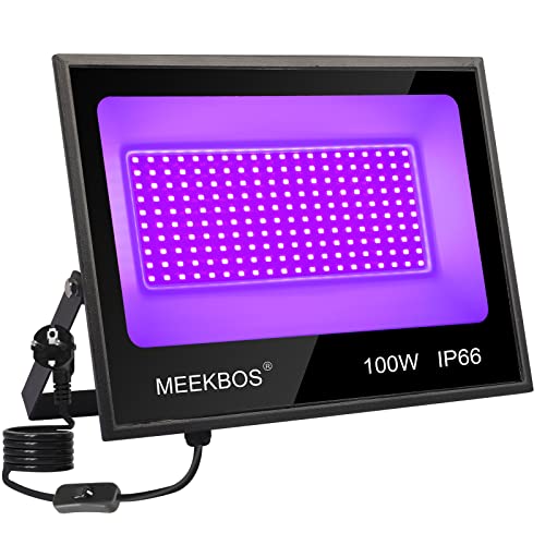 Lumiere Noire LED,100W Projecteur LED UV Extérieur,385-400nm
