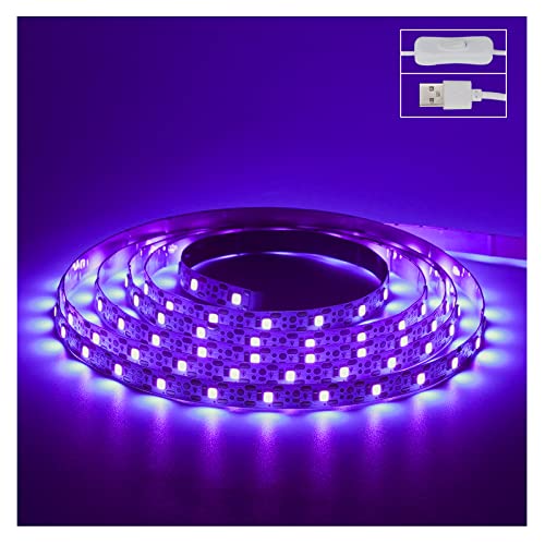 Bandes lumineuses LED noires UV de 2 m, 120 perles de lampe,