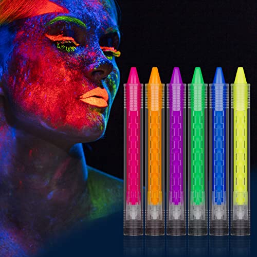 AOMIG Crayons de Peinture Lumineux pour Visage Corps, 6 Cray